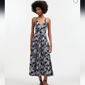 Smocked Halter Midi Dress in Poplin Deep Indigo Madewell